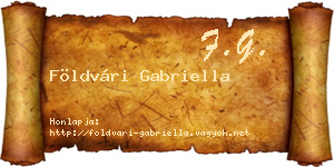 Földvári Gabriella névjegykártya